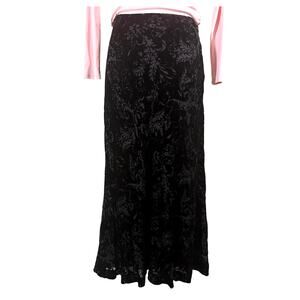 Vintage 90s Lauren Ralph Lauren Velvet Burnout Baroque Skirt Womens 8 Petite